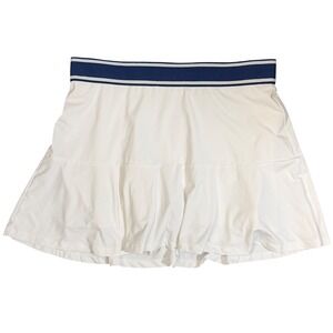 Peter Millar Women Small White Navy Tipped Athletic Golf Tennis Skort UPF 50+